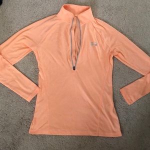 Coral/ orange under armour heat gear v neck
